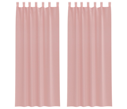 Voile Aizkari Ar Stieņu Kabatām, 2 Gab., Rozā Vidaxl