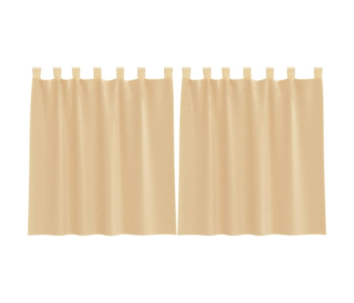Voile Aizkari Ar Stieņu Kabatām, 2 Gab., Smilšu Krāsa Vidaxl
