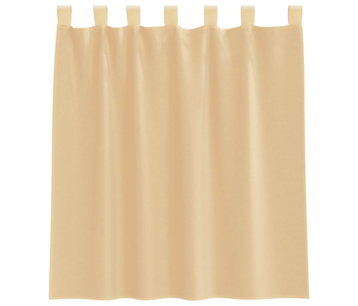 Voile Aizkari Ar Stieņu Kabatām, 2 Gab., Smilšu Krāsa Vidaxl