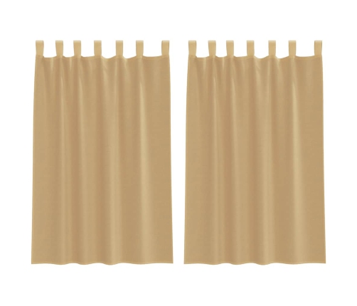 Voile Aizkari Ar Stieņu Kabatām, 2 Gab., Smilšu Krāsa Vidaxl