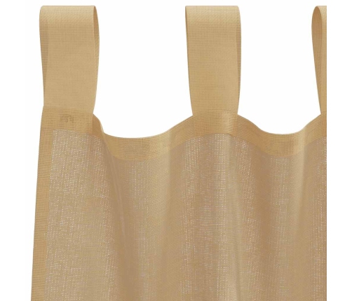 Voile Aizkari Ar Stieņu Kabatām, 2 Gab., Smilšu Krāsa Vidaxl