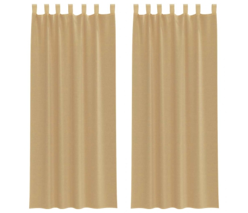 Voile Aizkari Ar Stieņu Kabatām, 2 Gab., Smilšu Krāsa Vidaxl