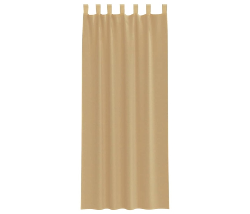 Voile Aizkari Ar Stieņu Kabatām, 2 Gab., Smilšu Krāsa Vidaxl