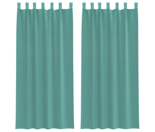 Voile Aizkari Ar Stieņu Kabatām, 2 Gab., Tirkīzzili Vidaxl