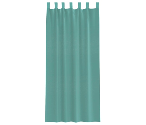 Voile Aizkari Ar Stieņu Kabatām, 2 Gab., Tirkīzzili Vidaxl