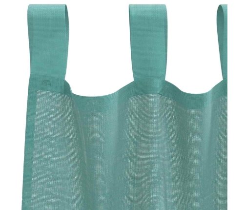 Voile Aizkari Ar Stieņu Kabatām, 2 Gab., Tirkīzzili Vidaxl