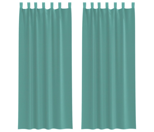 Voile Aizkari Ar Stieņu Kabatām, 2 Gab., Tirkīzzili Vidaxl