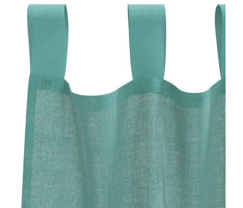 Voile Aizkari Ar Stieņu Kabatām, 2 Gab., Tirkīzzili Vidaxl