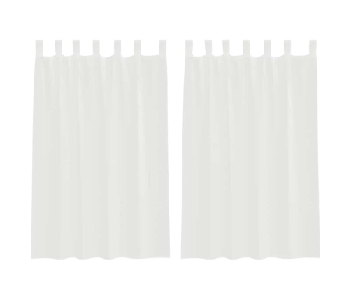 Voile Aizkari Ar Stieņu Kabatām, 2 Gab., Balti Vidaxl