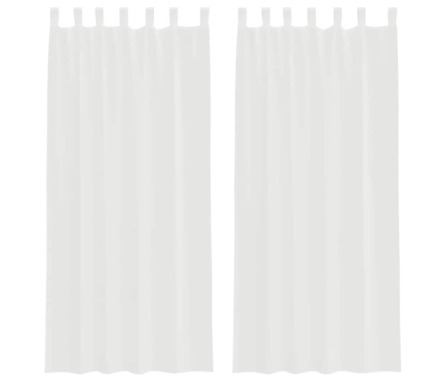 Voile Aizkari Ar Stieņu Kabatām, 2 Gab., Balti Vidaxl