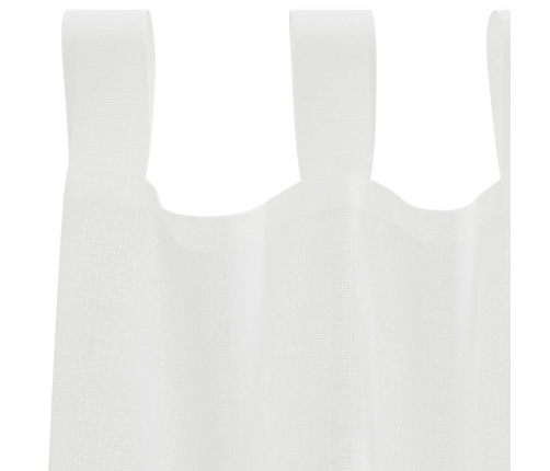 Voile Aizkari Ar Stieņu Kabatām, 2 Gab., Balti Vidaxl