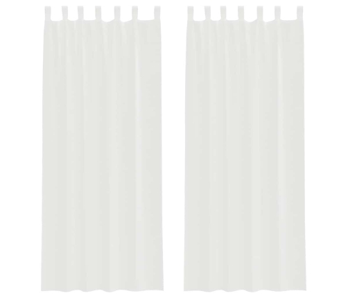 Voile Aizkari Ar Stieņu Kabatām, 2 Gab., Balti Vidaxl