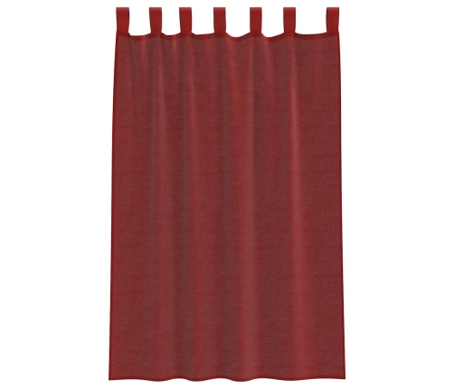 Voile Aizkari Ar Stieņu Kabatām, 2 Gab., Vīnsarkani Vidaxl