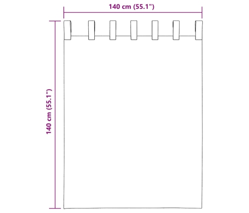Voile Aizkari Ar Stieņu Kabatām, 2 Gab., Vīnsarkani Vidaxl
