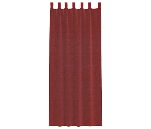 Voile Aizkari Ar Stieņu Kabatām, 2 Gab., Vīnsarkani Vidaxl