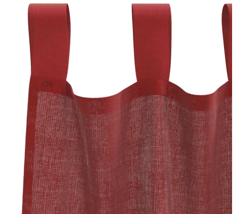 Voile Aizkari Ar Stieņu Kabatām, 2 Gab., Vīnsarkani Vidaxl