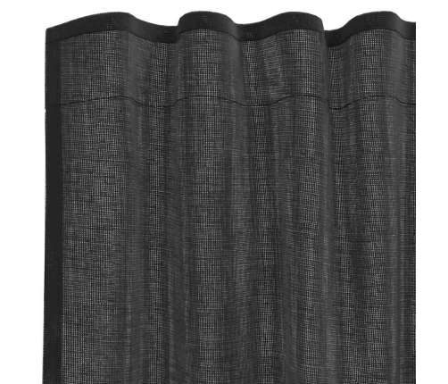 Voile Aizkari Ar Cilni, 2 Gab., Melni Vidaxl