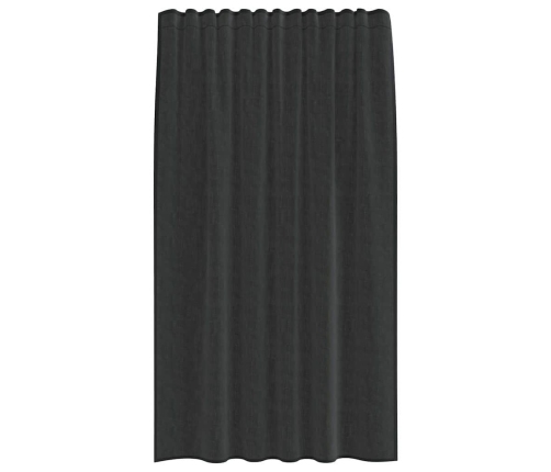 Voile Aizkari Ar Cilni, 2 Gab., Melni Vidaxl