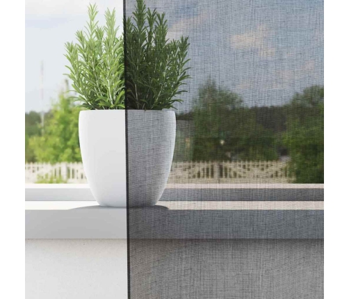 Voile Aizkari Ar Cilni, 2 Gab., Melni Vidaxl