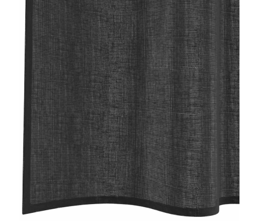 Voile Aizkari Ar Cilni, 2 Gab., Melni Vidaxl