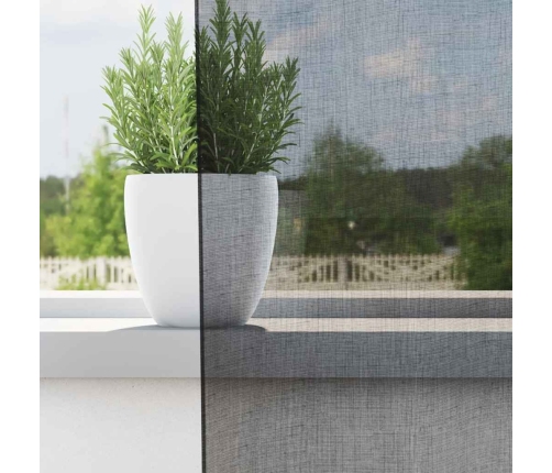 Voile Aizkari Ar Cilni, 2 Gab., Melni Vidaxl