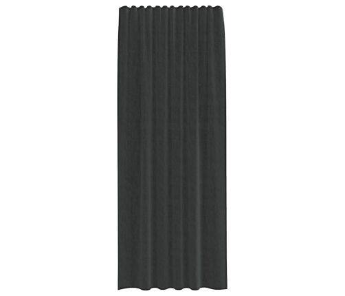 Voile Aizkari Ar Cilni, 2 Gab., Melni Vidaxl