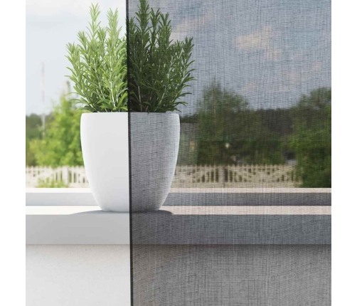 Voile Aizkari Ar Cilni, 2 Gab., Melni Vidaxl