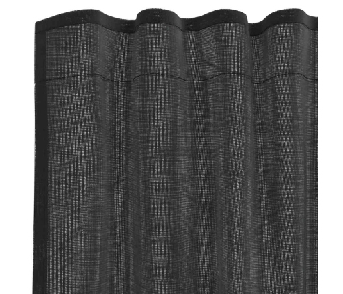 Voile Aizkari Ar Cilni, 2 Gab., Melni Vidaxl