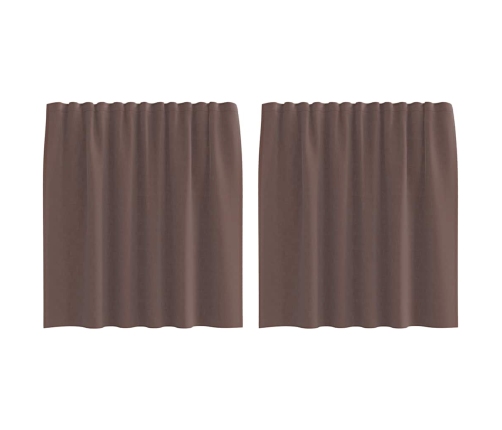 Voile Aizkari Ar Cilni, 2 Gab., Brūni Vidaxl