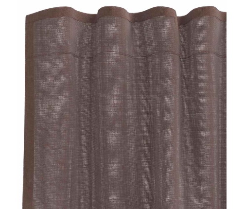 Voile Aizkari Ar Cilni, 2 Gab., Brūni Vidaxl