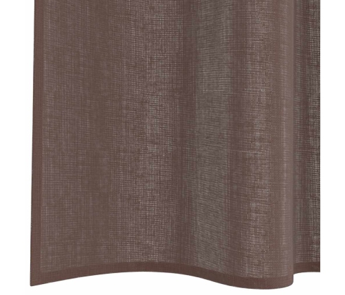 Voile Aizkari Ar Cilni, 2 Gab., Brūni Vidaxl