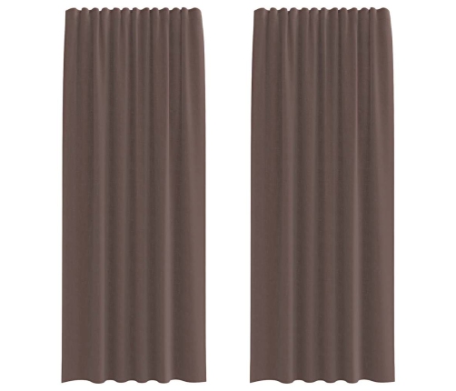 Voile Aizkari Ar Cilni, 2 Gab., Brūni Vidaxl