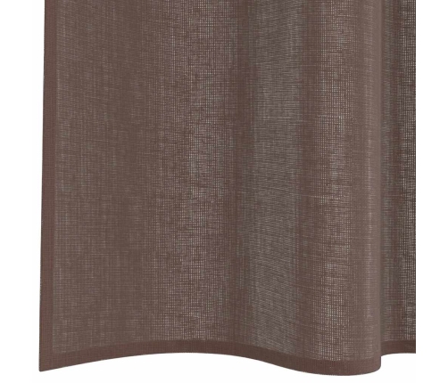 Voile Aizkari Ar Cilni, 2 Gab., Brūni Vidaxl
