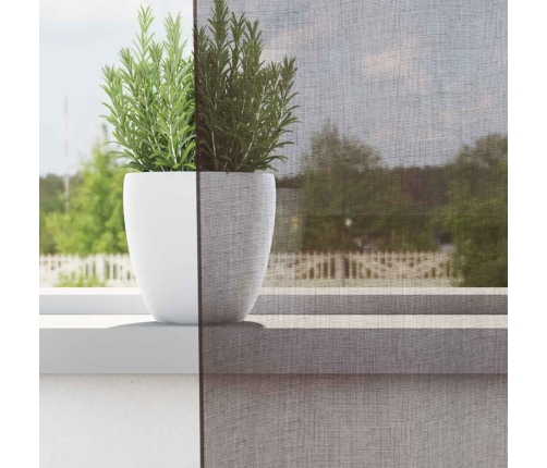 Voile Aizkari Ar Cilni, 2 Gab., Brūni Vidaxl