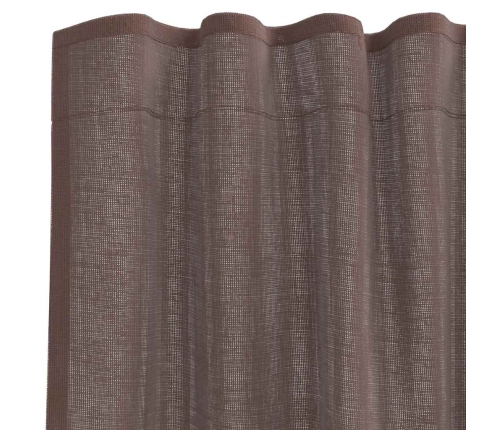 Voile Aizkari Ar Cilni, 2 Gab., Brūni Vidaxl