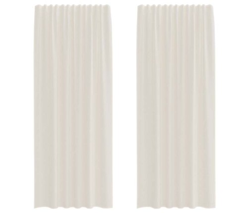 Voile Aizkari Ar Cilni, 2 Gab., Krēmkrāsa Vidaxl