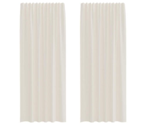 Voile Aizkari Ar Cilni, 2 Gab., Krēmkrāsa Vidaxl