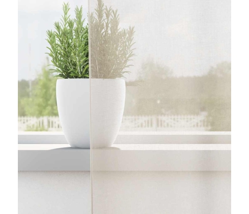 Voile Aizkari Ar Cilni, 2 Gab., Krēmkrāsa Vidaxl