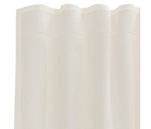 Voile Aizkari Ar Cilni, 2 Gab., Krēmkrāsa Vidaxl
