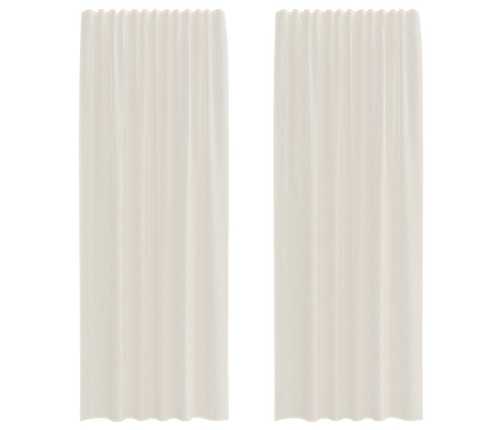 Voile Aizkari Ar Cilni, 2 Gab., Krēmkrāsa Vidaxl