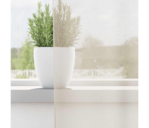 Voile Aizkari Ar Cilni, 2 Gab., Krēmkrāsa Vidaxl