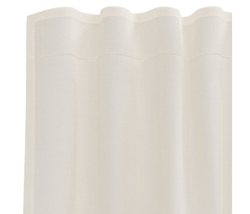 Voile Aizkari Ar Cilni, 2 Gab., Krēmkrāsa Vidaxl