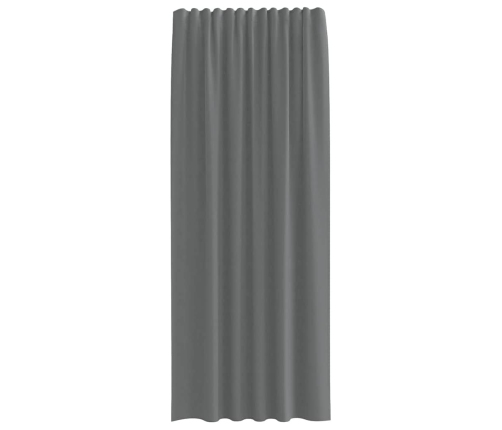 Voile Aizkari Ar Cilpām, 2 Gab., Tumši Pelēki, 140X225 Cm Vidaxl