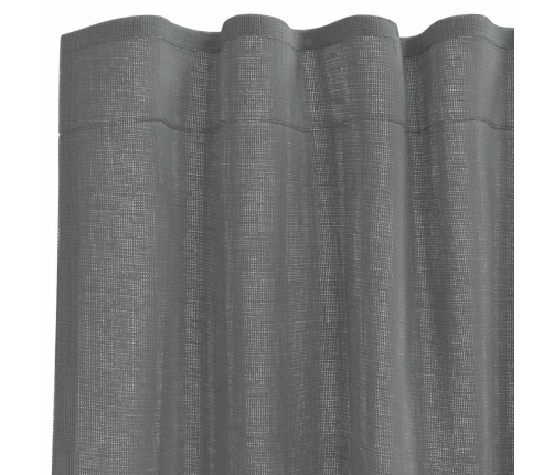 Voile Aizkari Ar Cilpām, 2 Gab., Tumši Pelēki, 140X225 Cm Vidaxl