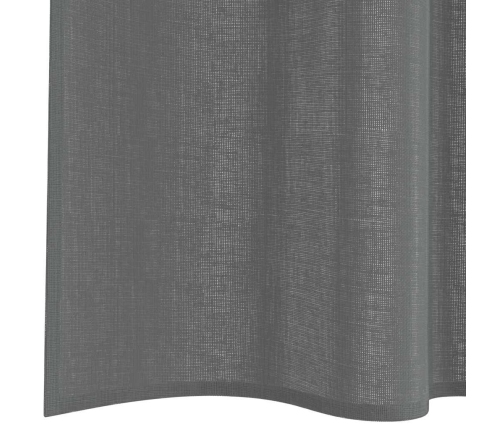 Voile Aizkari Ar Cilpām, 2 Gab., Tumši Pelēki, 140X225 Cm Vidaxl