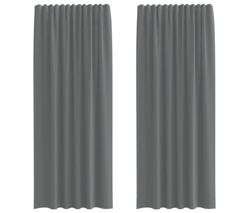 Voile Aizkari Ar Cilpām, 2 Gab., Tumši Pelēki, 140X245 Cm Vidaxl