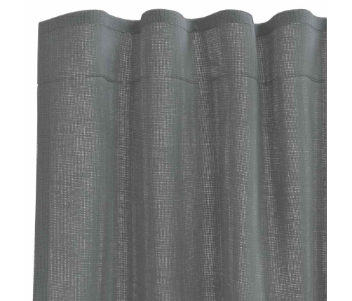 Voile Aizkari Ar Cilpām, 2 Gab., Tumši Pelēki, 140X245 Cm Vidaxl