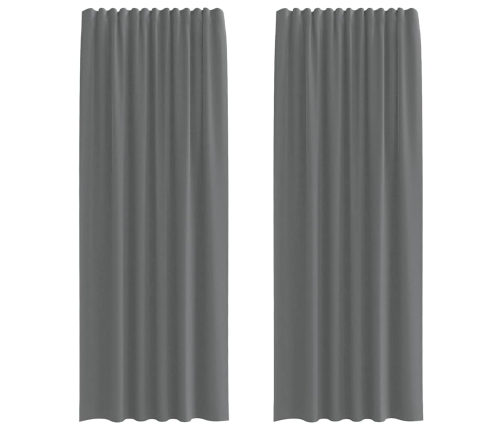 Voile Aizkari Ar Cilpām, 2 Gab., Tumši Pelēki, 140X260 Cm Vidaxl
