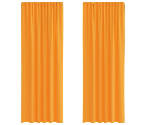 Voile Aizkari Ar Cilpām, 2 Gab., Oranži, 140X260 Cm Vidaxl