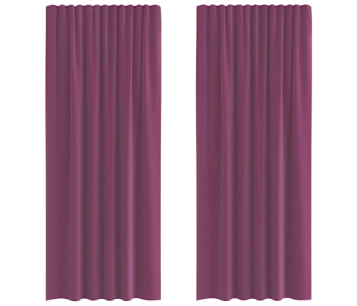 Voile Aizkari Ar Cilpām, 2 Gab., Violeti, 140X245 Cm Vidaxl